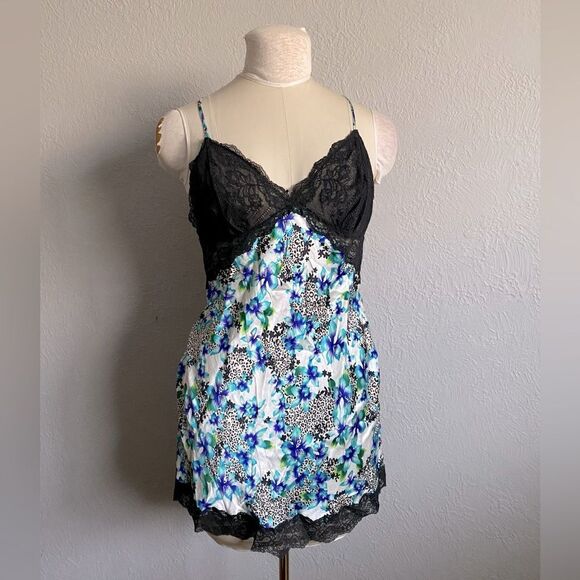 Victorias Secret Silk Multi Colored Floral Slip Dress Size L - Picture 1 of 7